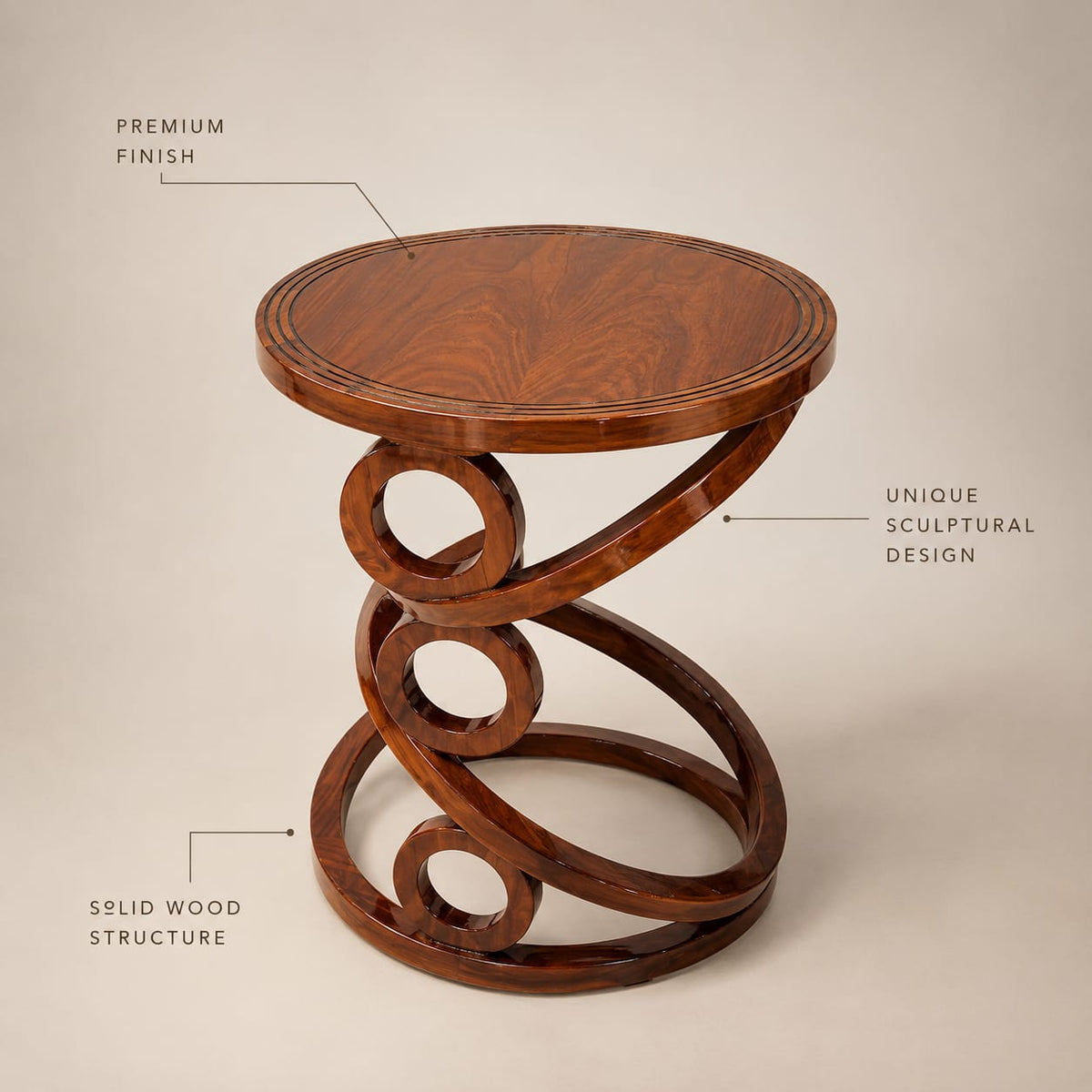 Sheesham Sculptural Ring Coffee Table