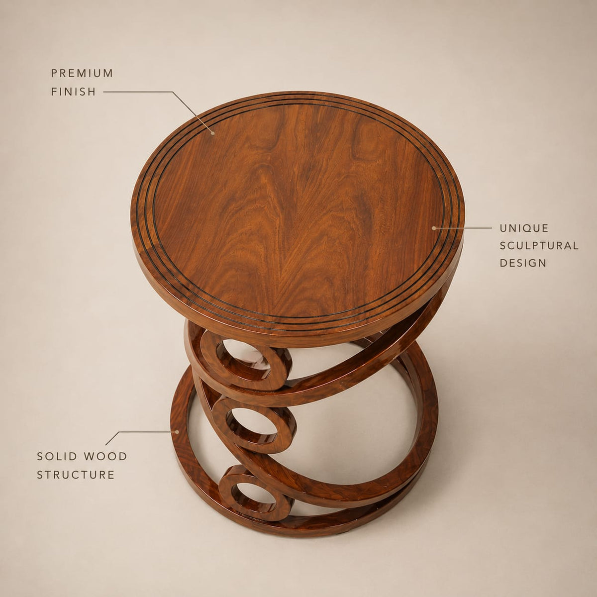 Sheesham Sculptural Ring Coffee Table
