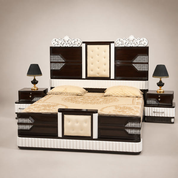 Two-Tone Tufted Contemporary Bed Set