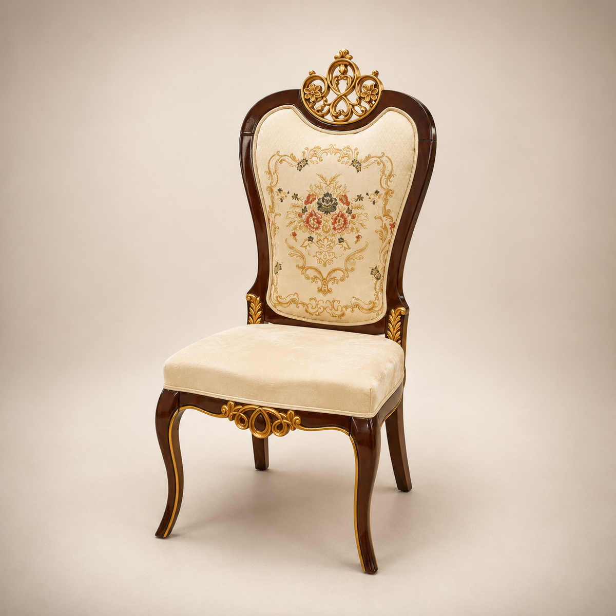 Ivory & Walnut-Tone Classic Dining Set