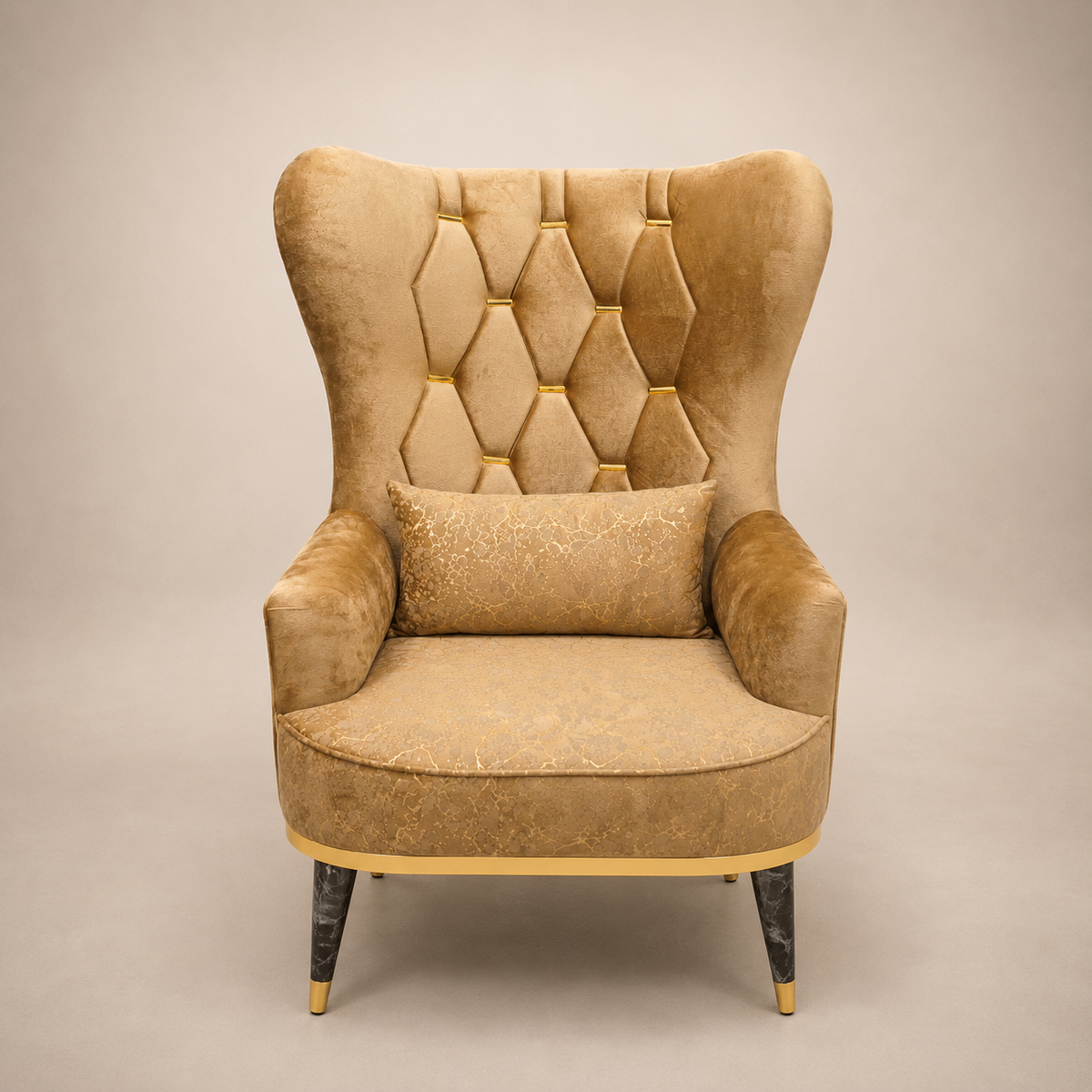 Button-Tufted Wingback Accent Chair