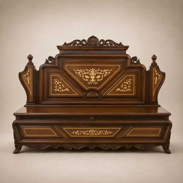 Heritage Dark Wood-Tone Bed Set