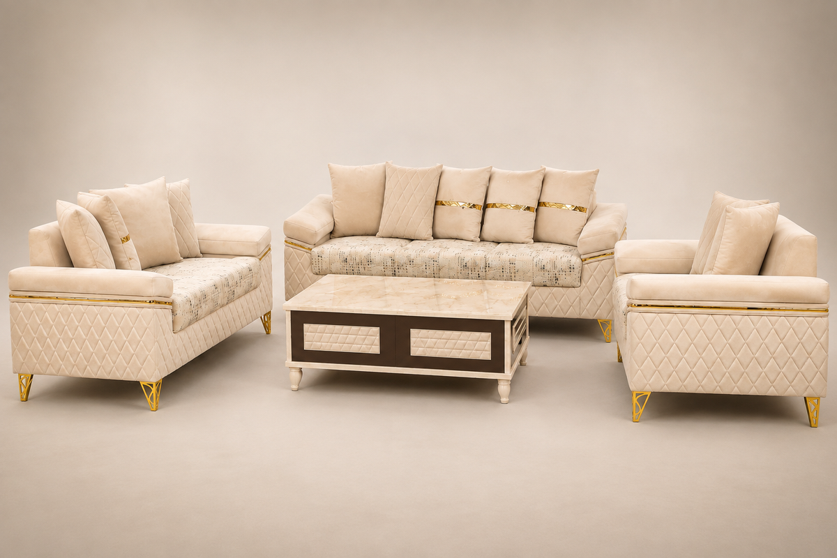 KK Kikar-Wood Upholstered Sofa Set