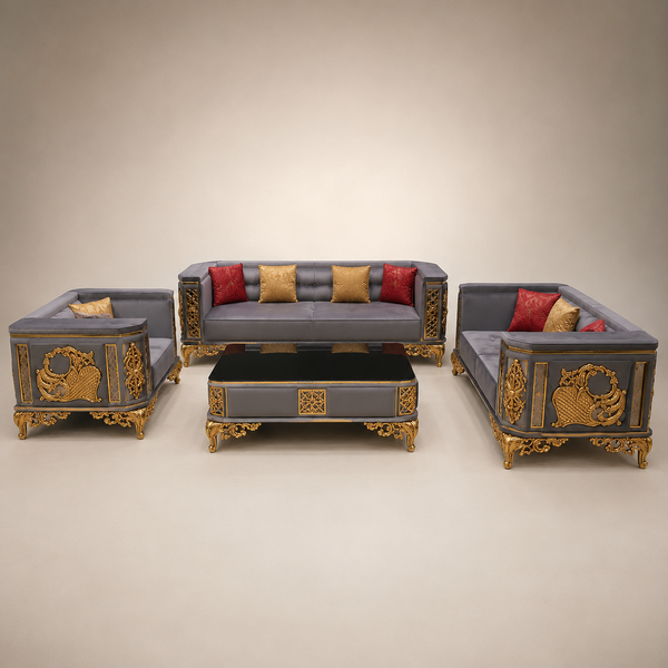 ATR Carved 3-2-1 Sofa Set