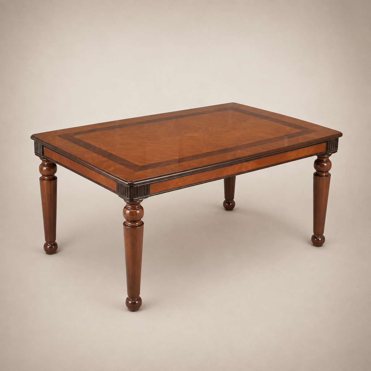 Classic Wooden Dining Set with Upholstered Chairs