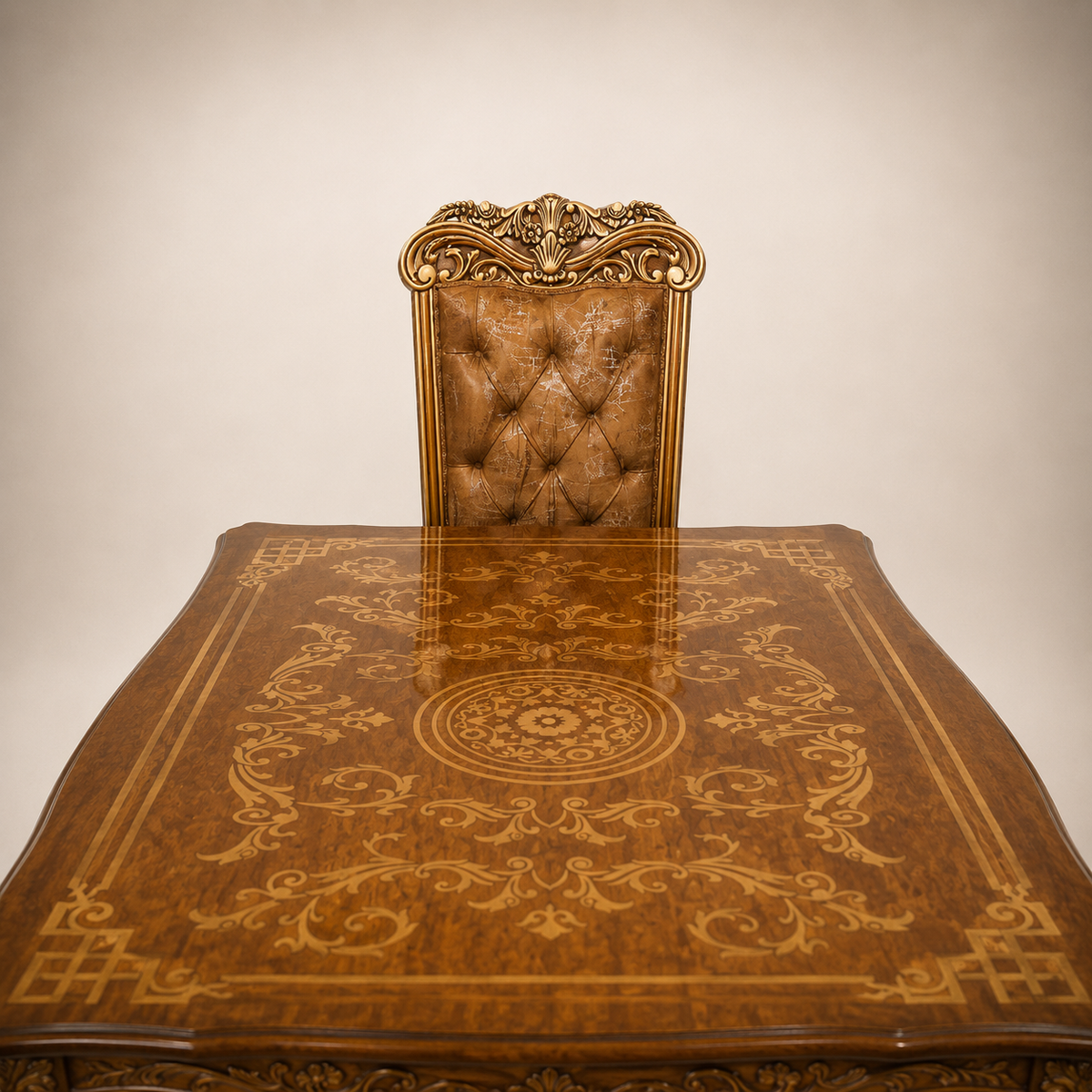 Gold-Tone Ornate Dining Set